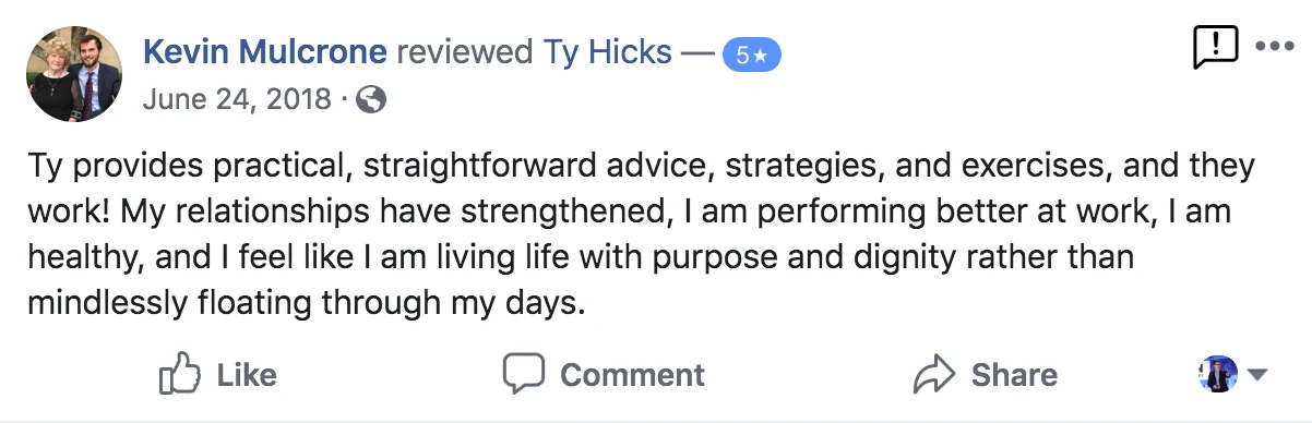 Kevin - Strengthened Relationship and Performs Better at Work review screenshot