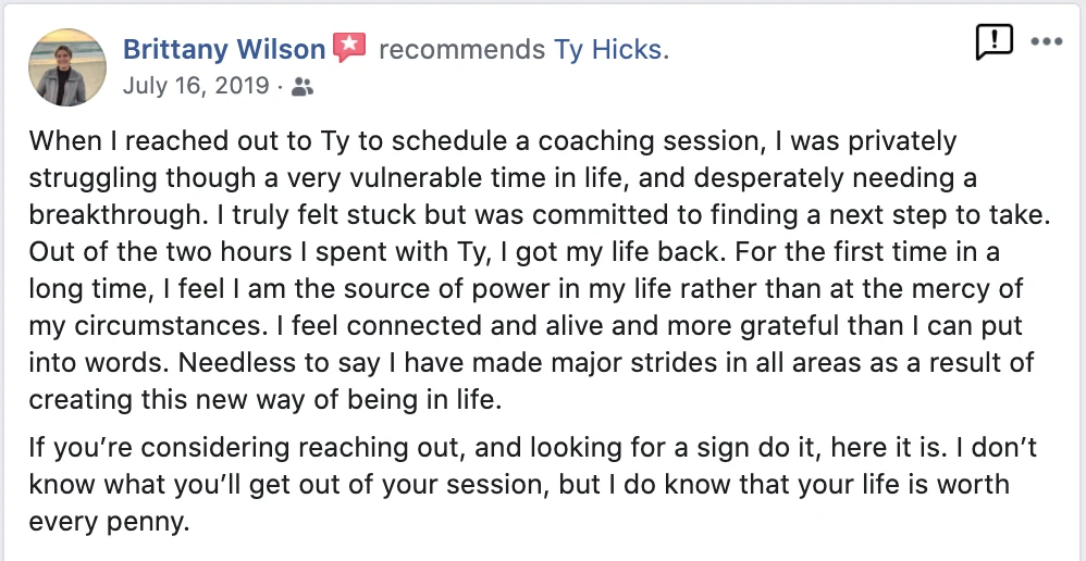 Brittany Wilson – Empowerment and life transformation review screenshot