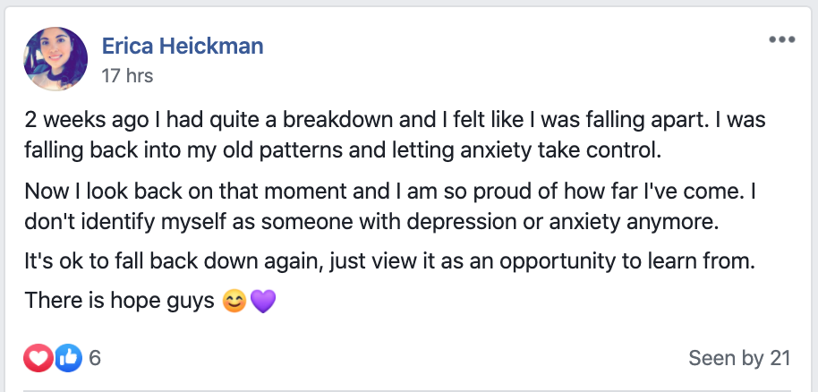 Erica - From anxiety's struggle to healing with hope review screenshot