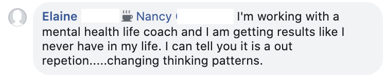 Elaine - Progress with coaching and new mindset review screenshot