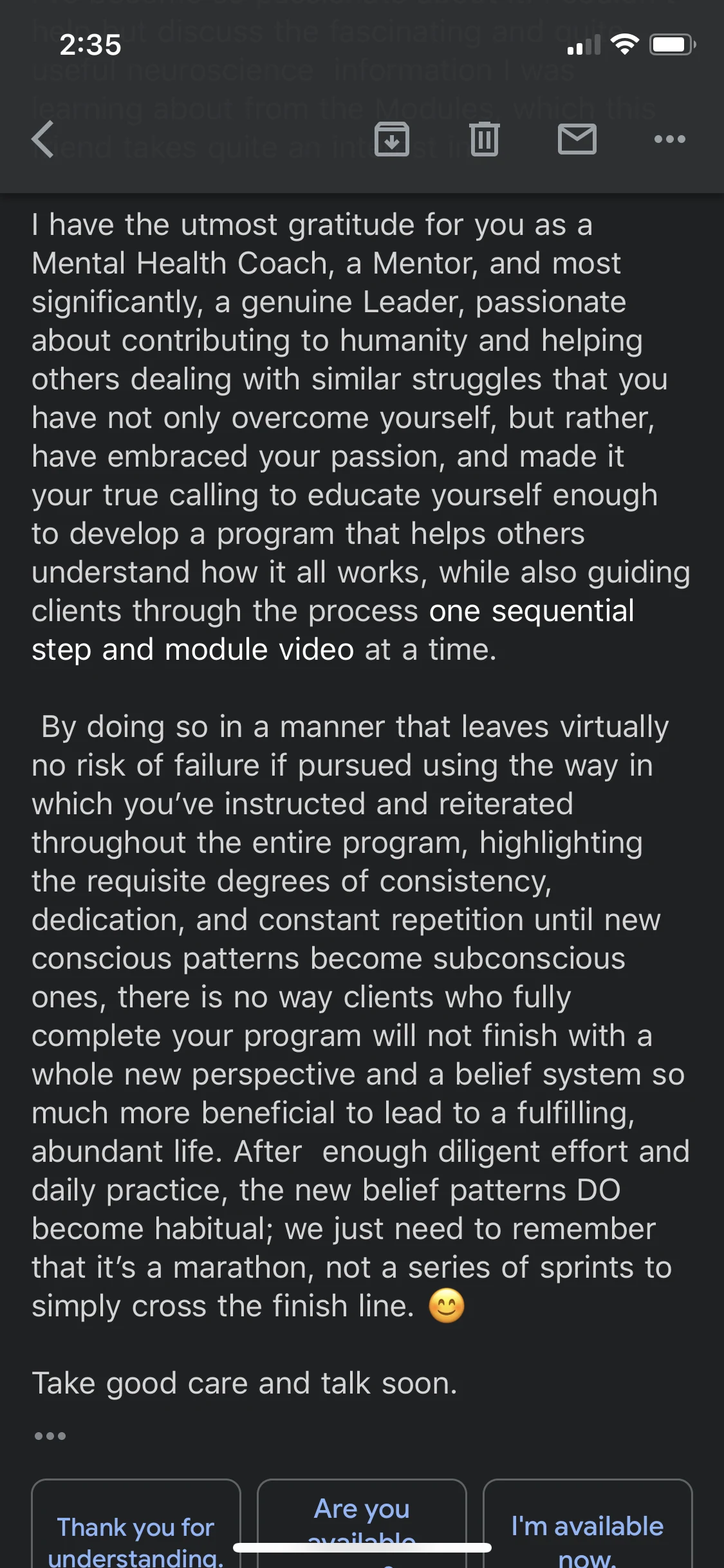 Anonymous - Change is a marathon, not a sprint review screenshot