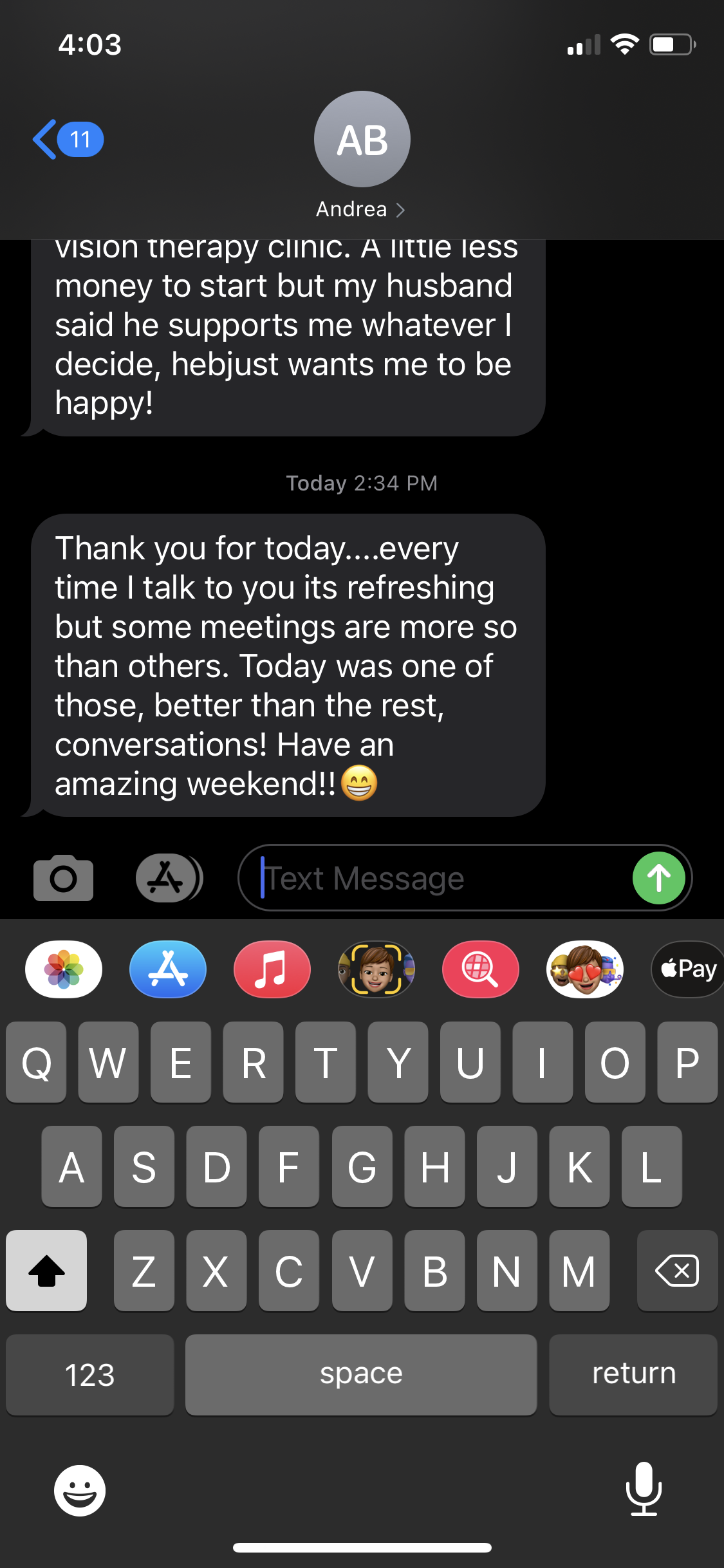 Andrea - Refreshing moments every session review screenshot
