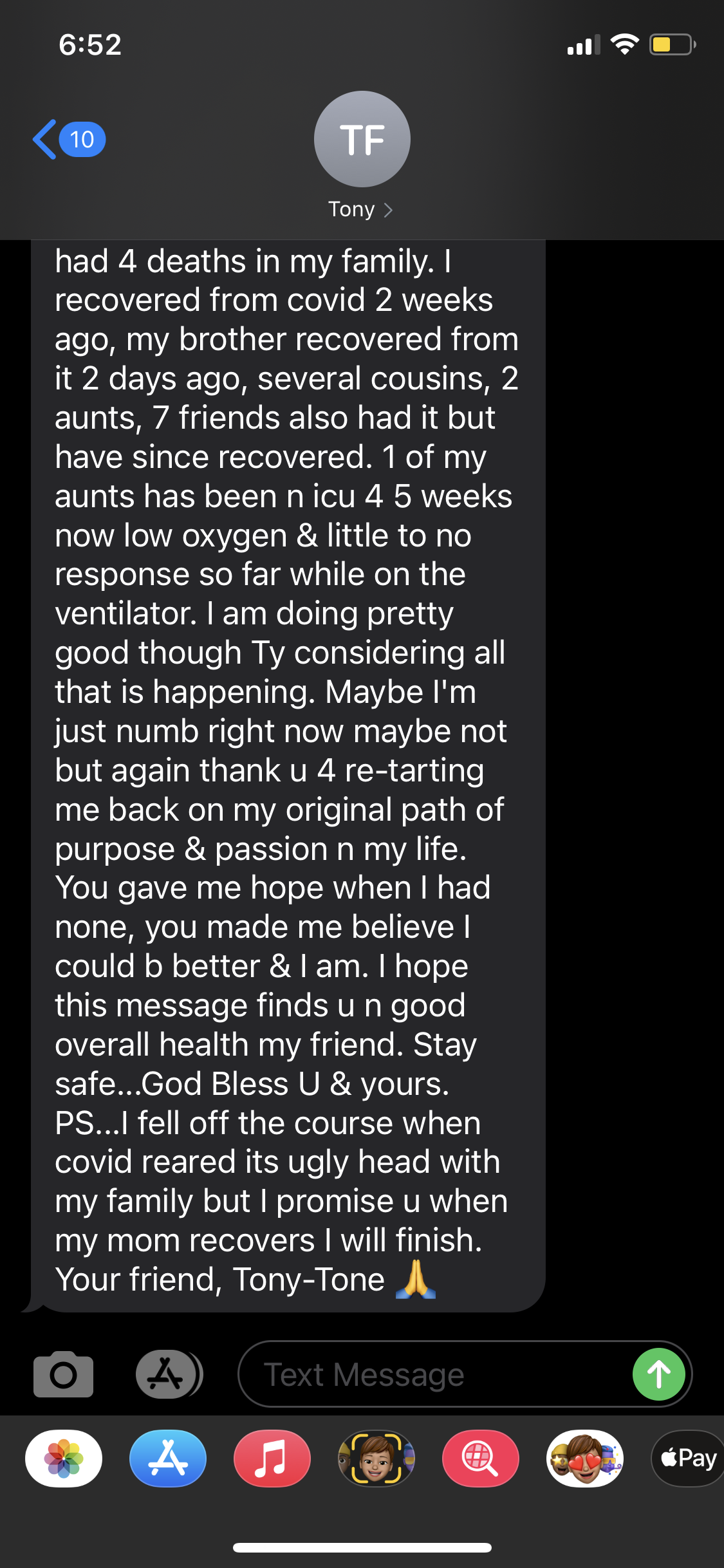 Tony - Back on the original path of purpose and passion review screenshot