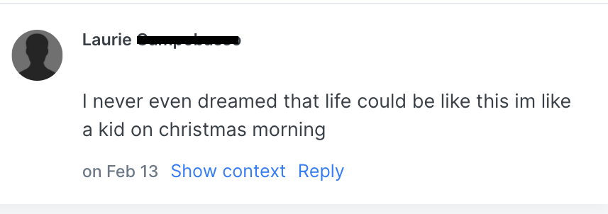 Laurie - Like a kid on Christmas morning review screenshot
