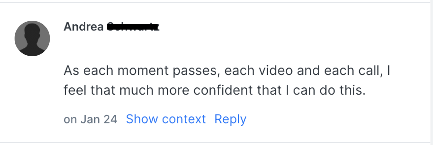Andrea - More confident review screenshot