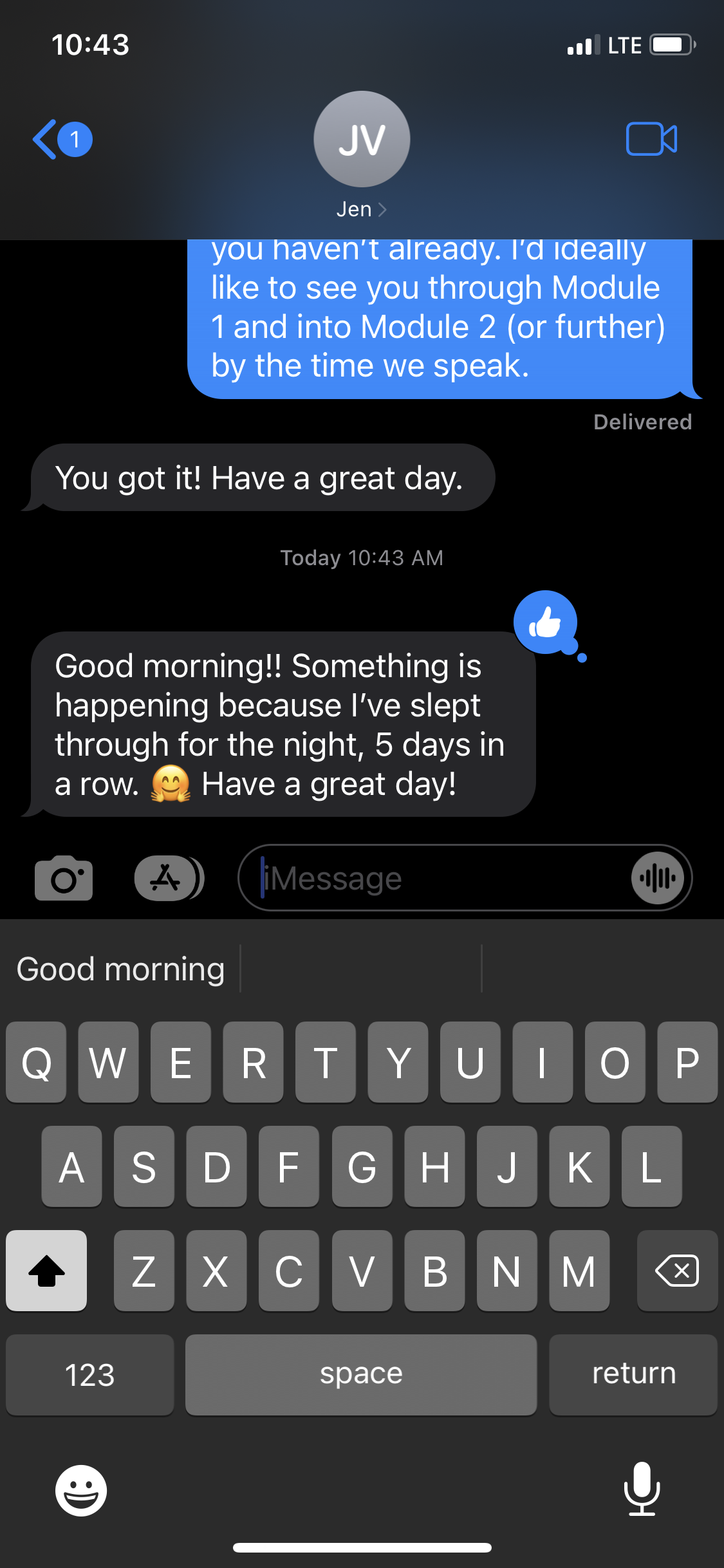 Jen - Good day ahead review screenshot