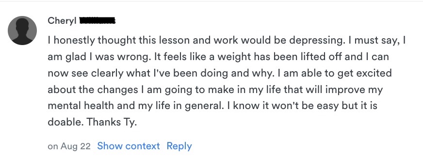 Cheryl - Weight has been lifted off review screenshot
