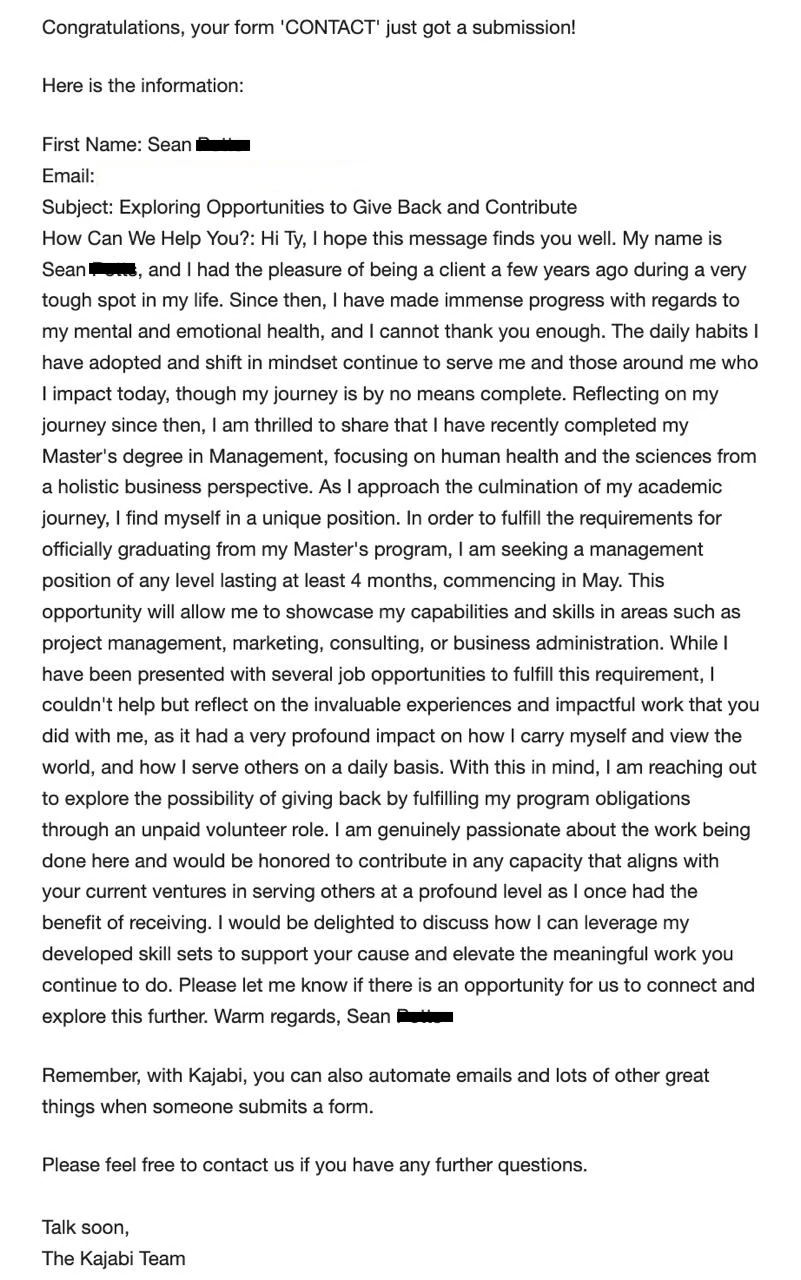 Sean - Exploring opportunities to give back and contribute review screenshot