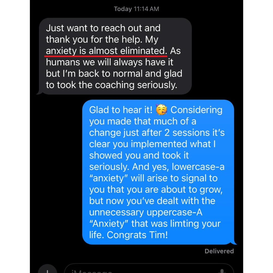 Timothy - My anxiety is almost eliminated review screenshot