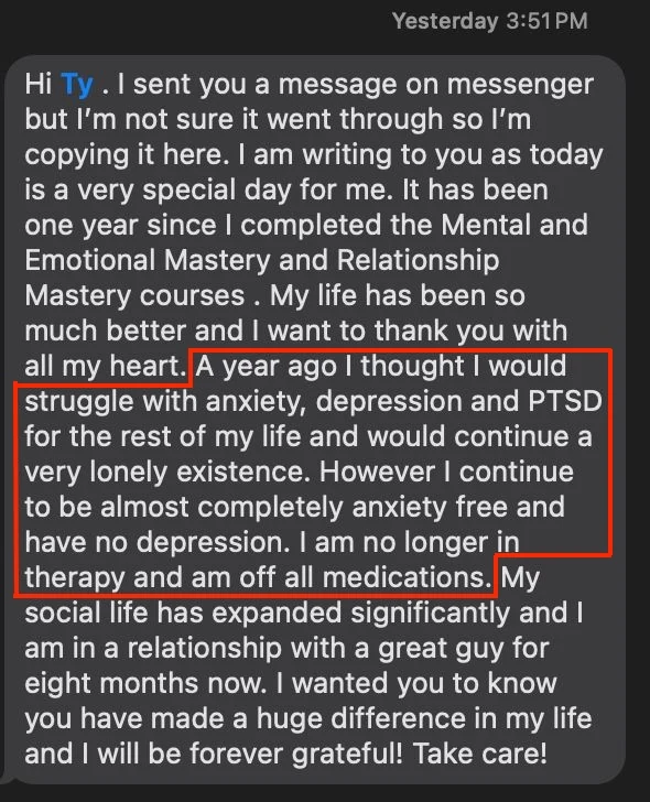 Karen - I am no longer in therapy and am off all medications review screenshot