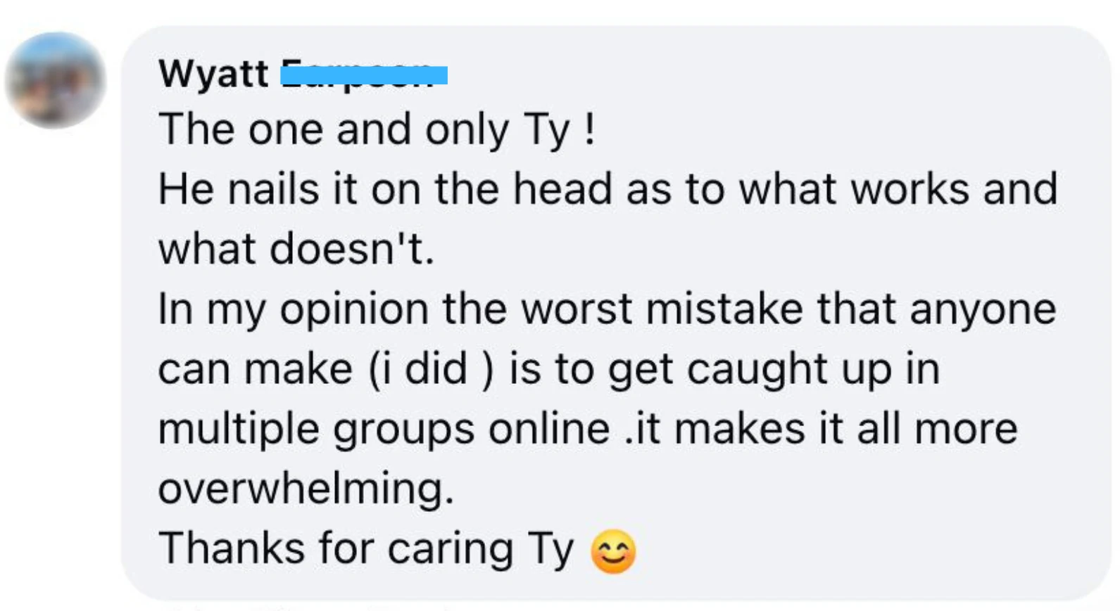 Wyatt - He nails it on the head as to what works and what doesn't review screenshot