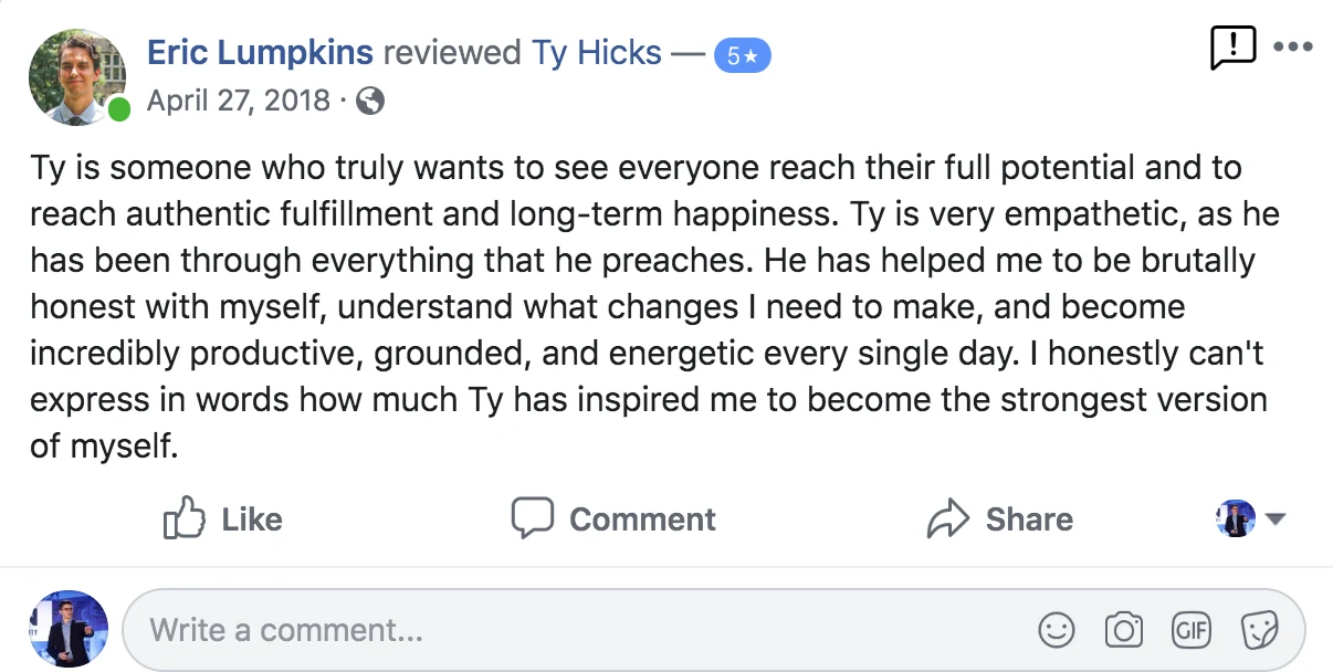 Eric - Inspired to become the strongest version of himself review screenshot