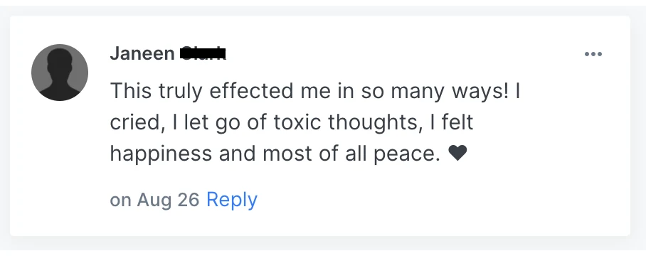 Janeen - Felt happiness and peace review screenshot