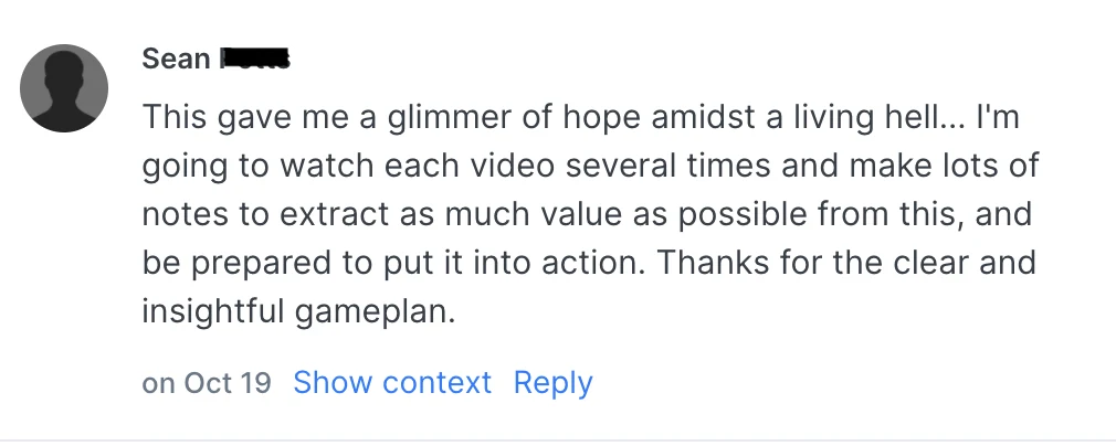 Sean - Glimmer of hope review screenshot