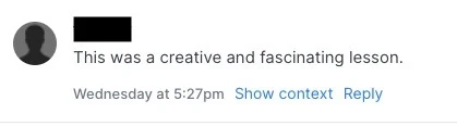 Anonymous - Creative and fascinating lesson review screenshot