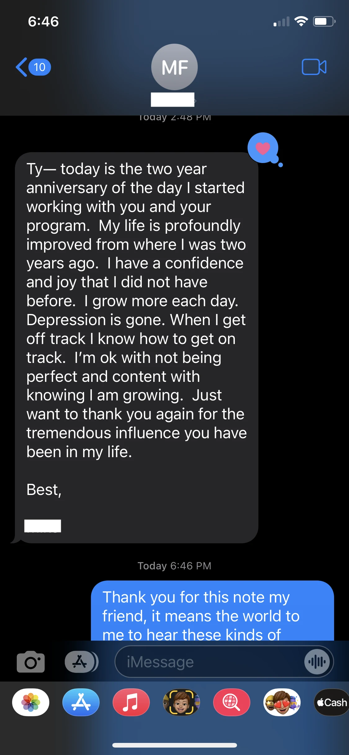 Anonymous - Thankful for the tremendous influence review screenshot