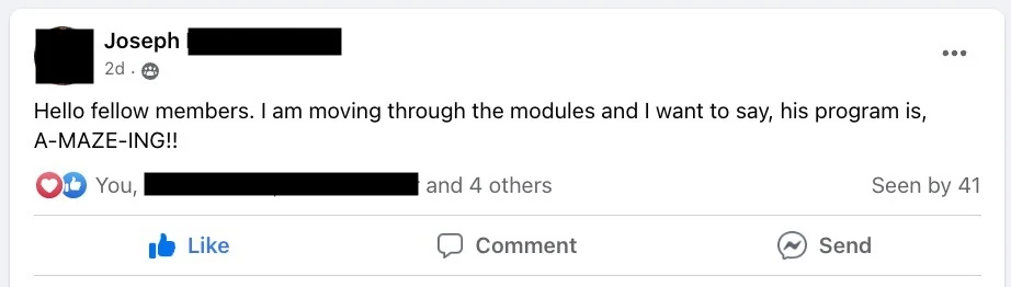 Joseph - Amazed by the program review screenshot