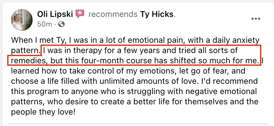 Oli - Letting go of negativity review screenshot