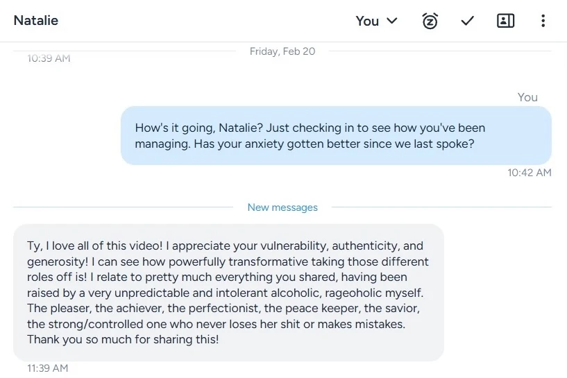 Natalie - I love all of the videos review screenshot