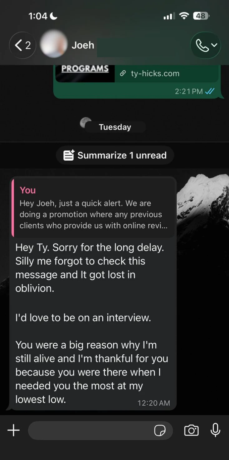 Joeh - You were a big reason why I'm still alive review screenshot