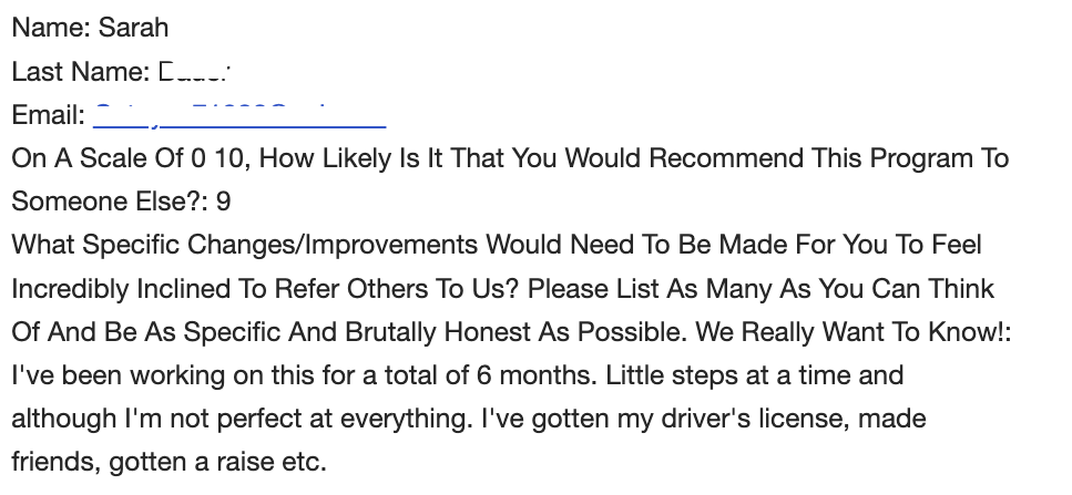 Sarah - I've gotten my driver's license, made friends, and gotten a raise review screenshot