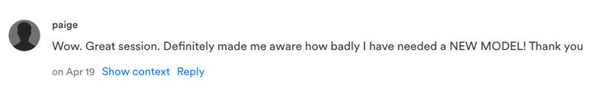 Paige - Great session review screenshot
